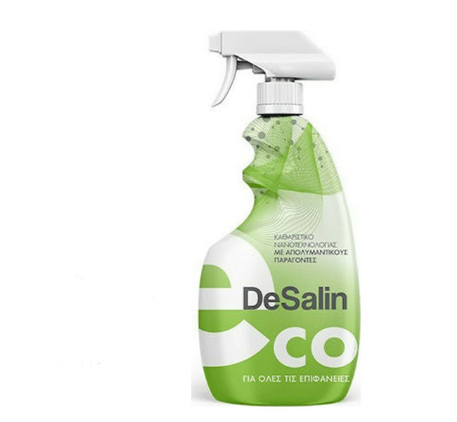 DeSalin Eco – Καθαριστικό νανοτεχνολογίας με απολυμαντικούς παράγοντες και ιοκτόνο δράση για όλες τις Επιφάνειες, με πράσινο χαρακτήρα.